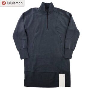 Lululemon Softstreme Long Sleeve Half-Zip Dress Soft Women's Size 6 Blk NWT